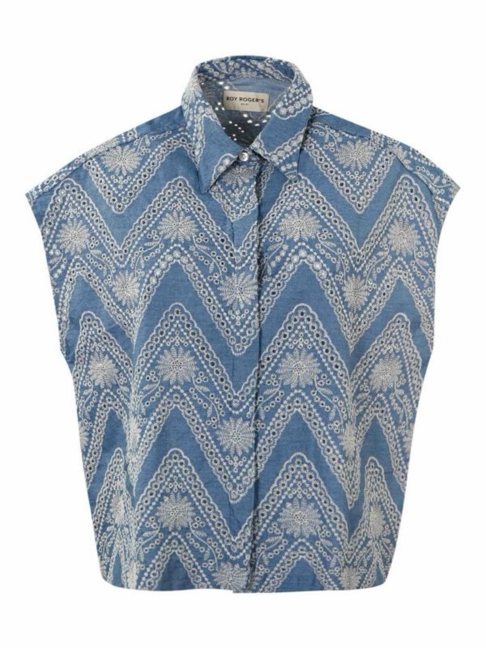 Roy Rogers Yani Old Glory Chambray Shirt- Cap Sleeves